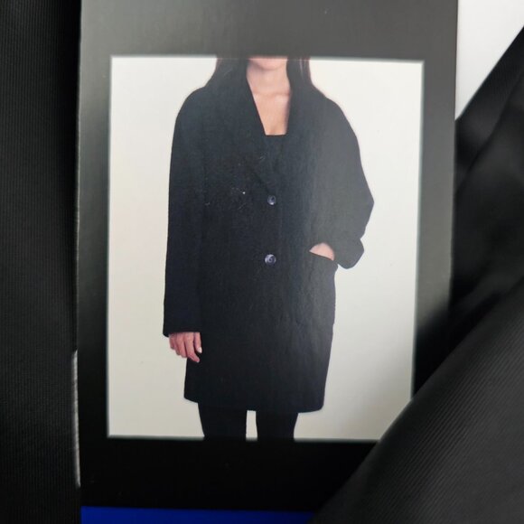 Derek Lam 10 Crosby 2 Button Wool Alpaca Relaxed Coat New Women's Black Size L - Picture 15 of 15